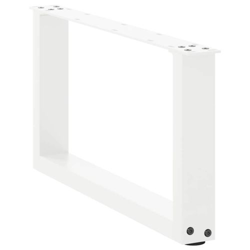 Крака за масичка за кафе, U-образни, 2 бр., бели, 70 x (30-31) см, стомана
