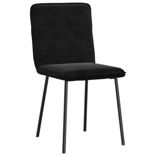 Трапезни столове, 6 бр, черни, кадифе