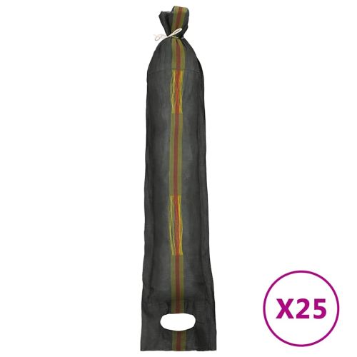 Пясъчни торби, 25 бр, тъмнозелени, 103x25 см, HDPE