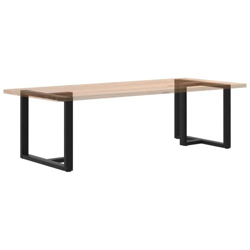 Крака за трапезна маса, Т-образни, 2 бр., черни, 100x35x(72-73) см, стомана