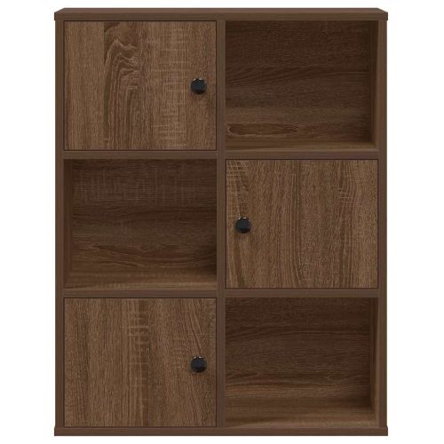 Библиотека, кафяв дъб, 60x24x76,5 см, инженерно дърво