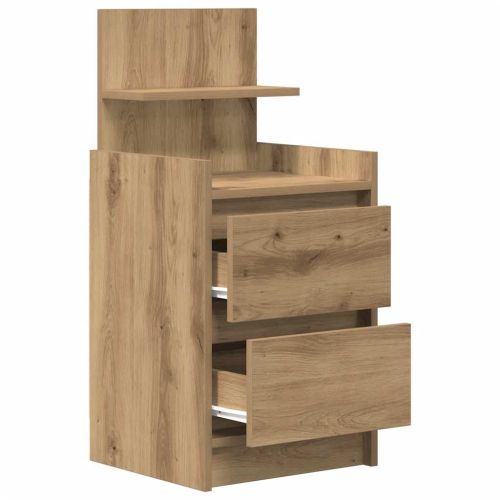 Нощни шкафчета с 2 чекмеджета 2 бр., дъб артизан 38x34x80 см