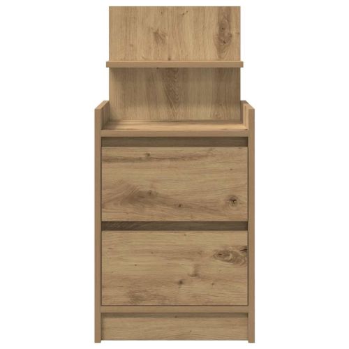 Нощни шкафчета с 2 чекмеджета 2 бр., дъб артизан 38x34x80 см