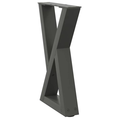 Крака за масичка за кафе, 2 бр., антрацит, 28 x (42-43,3) см, стомана