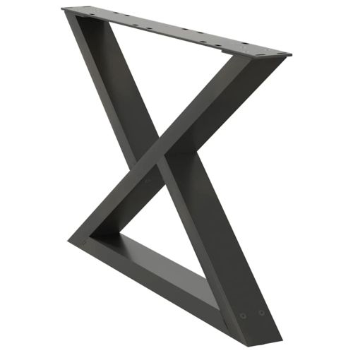 Крака за масичка за кафе, 2 бр., антрацит, 70 x (42-43,3) см, стомана