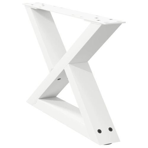 Крака за масичка за кафе, 2 бр., бели, 50 x (30-31,3) см, стомана