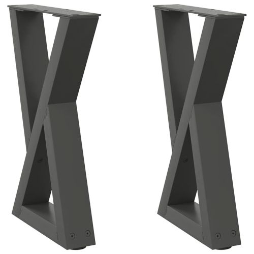 Крака за масичка за кафе, 2 бр., антрацит, 38 x (42-43,3) см, стомана
