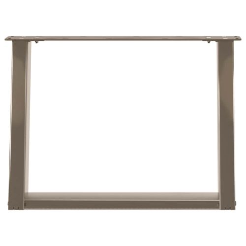 Крака за масичка за кафе, U-образни, 2 бр., естествена стомана, 70 x (42-43) см, стомана