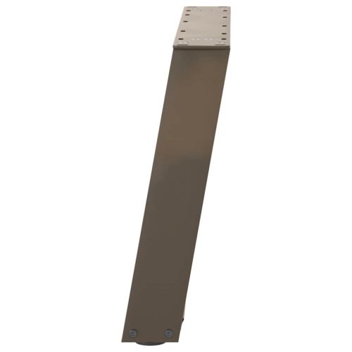 Крака за масичка за кафе, U-образни, 2 бр., естествена стомана, 70 x (42-43) см, стомана