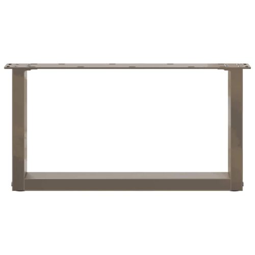 Крака за масичка за кафе, U-образни, 2 бр., естествена стомана, 70 x (30-31) см, стомана
