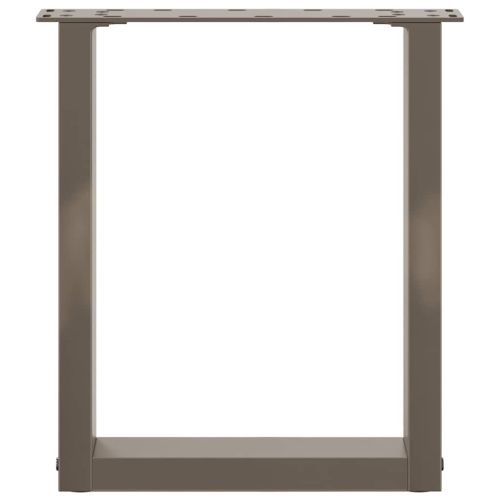 Крака за масичка за кафе, U-образни, 2 бр., естествена стомана, 28 x (42-43) см, стомана