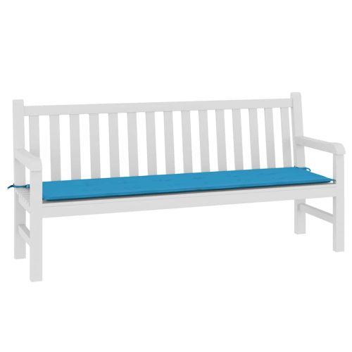 Възглавница за градинска пейка синя 180x50x3 см оксфорд плат
