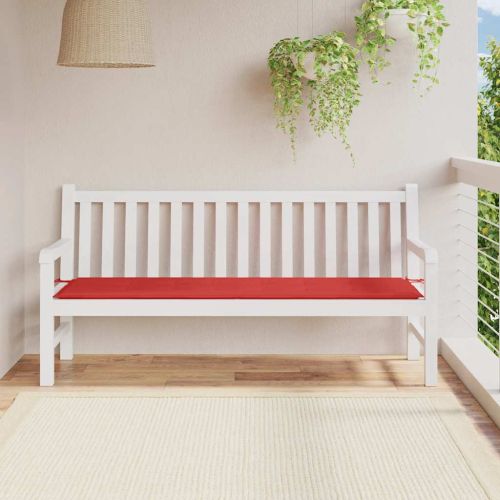 Възглавница за градинска пейка червена 180x50x3 см оксфорд плат