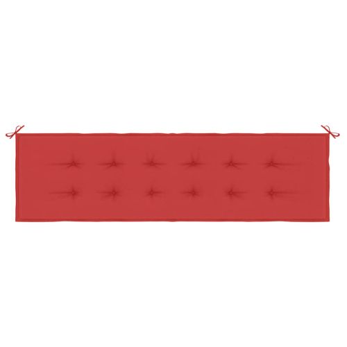 Възглавница за градинска пейка червена 180x50x3 см оксфорд плат