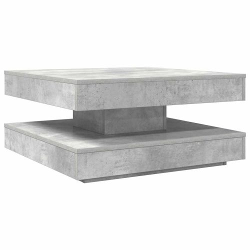 Холна маса, въртяща се на 360 градуса, бетонно сива, 70x70x34,5 см