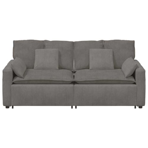 Модулен диван с възглавници, светло сив