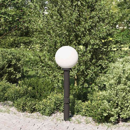 Осветителна колона с контакт 80 см, черна, IP44