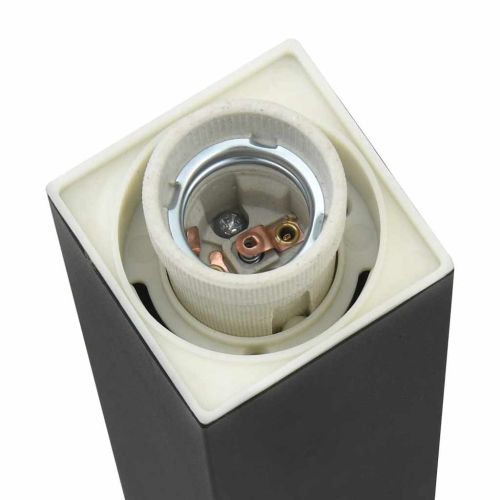 Осветителни стълбове с контакт, 3 бр., 110 см, черни, IP44