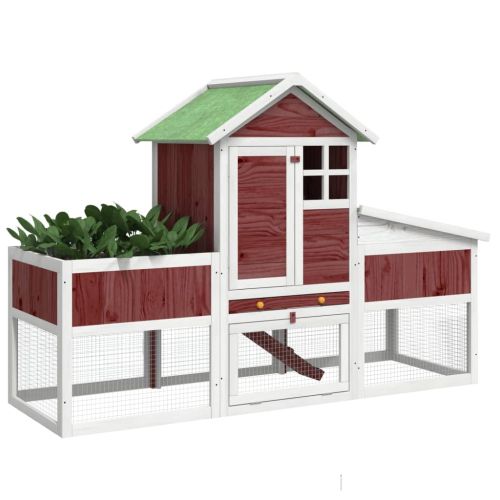 Клетка за зайци мока 170x63x113 см борово дърво масив