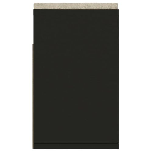 Пейка за обувки с подложка черна 104x30x49 см инженерно дърво