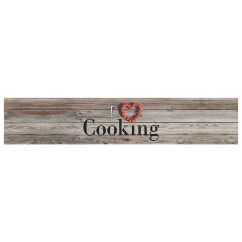 Кухненско килимче, миещо, Cooking, сиво, 60x300 см, кадифе