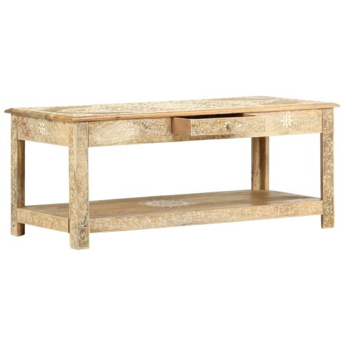 Маса за кафе, 110x50x45 см, ръчно рисувана, мангово дърво масив