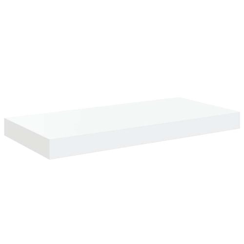 Окачени стенни рафтове, 2 бр, бял гланц, 50x23,5x3,8 см, МДФ