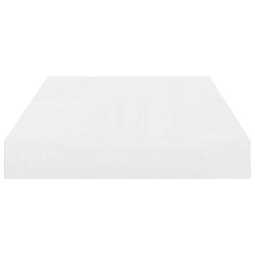 Окачени стенни рафтове, 4 бр, бял гланц, 40x23,5x3,8 см, МДФ