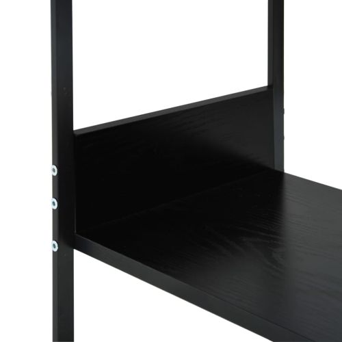 Малка етажерка за книги черна 33,5x39,6x79,7 см инженерно дърво