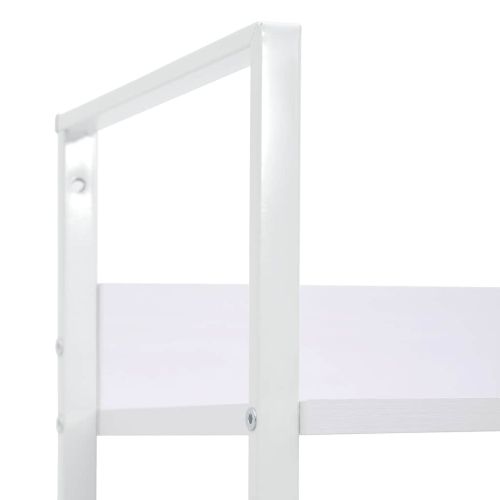 Библиотека с 4 рафта, бяла, 60x27,6x124,5 см, инженерно дърво
