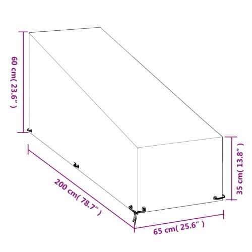 Покривало за шезлонг 12 капси 200x65x35/60 см полиетилен