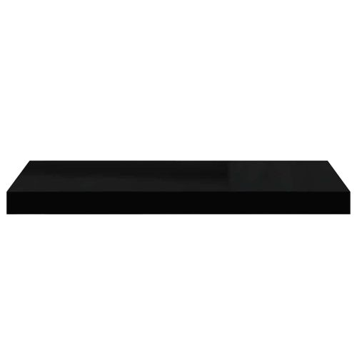 Окачени стенни рафтове, 4 бр, черен гланц, 60x23,5x3,8 см, МДФ