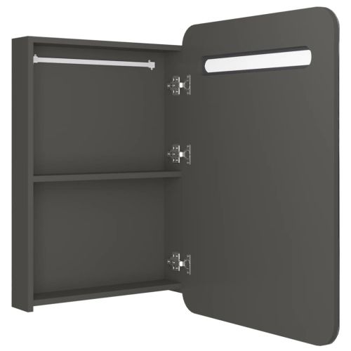 LED шкаф с огледало за баня, антрацит, 60x11x80 см