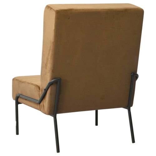 Стол за релаксация, 65x79x87 см, кафяв, кадифе