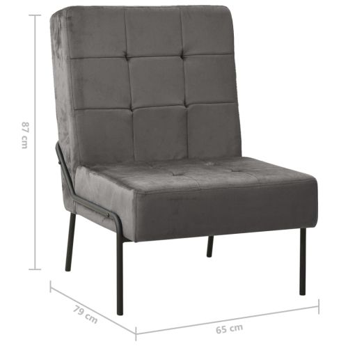Стол за релаксация, 65x79x87 см, тъмносив, кадифе