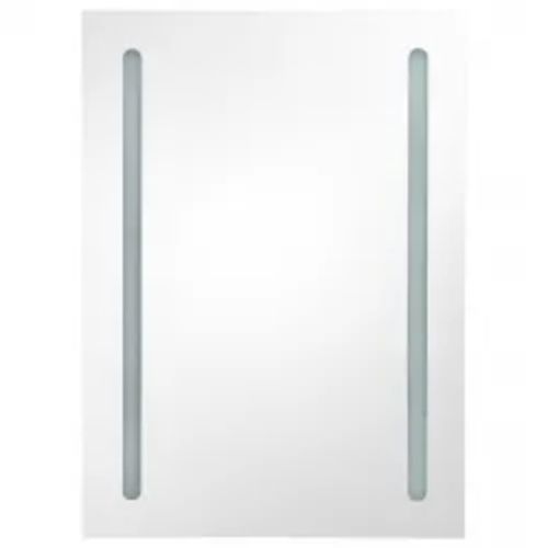 LED шкаф с огледало за баня, сив, 50x13x70 см