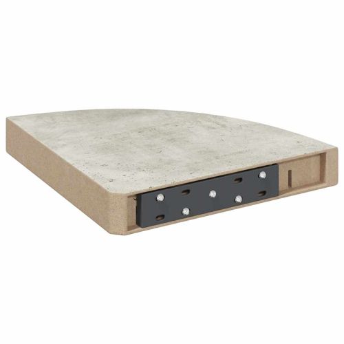 Стенни ъглови рафтове, 4 бр, бетонно сиво, 25x25x3,8 см, МДФ