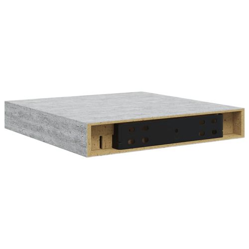 Окачени стенни рафтове, 4 бр, бетонно сиви, 23x23,5x3,8 см, МДФ
