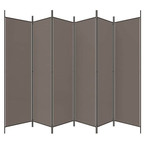 Параван за стая, 6 панела, антрацит, 300x200 cм, текстил