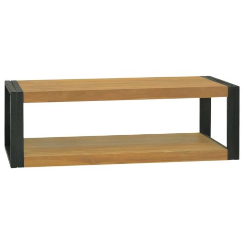 Стенен шкаф за баня, 110x45x35 см, тиково дърво масив