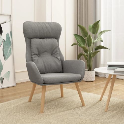 Релакс стол, светлосив, текстил