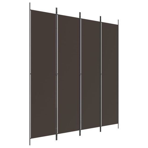 Параван за стая, 4 панела, кафяв, 200x220 cм, плат