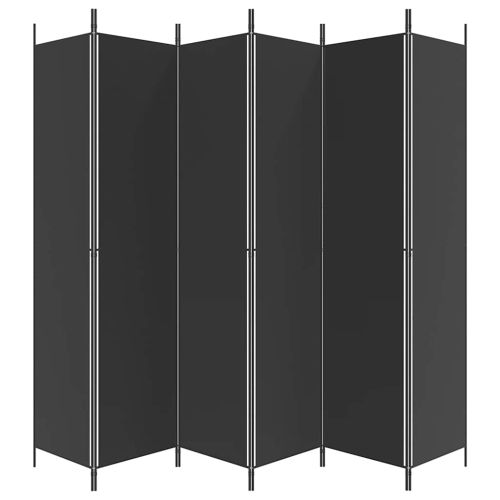 Параван за стая, 6 панела, черен, 300x220 cм, плат