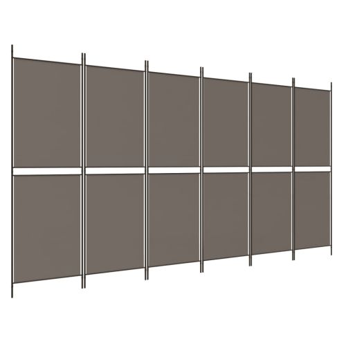 Параван за стая, 6 панела, антрацит, 300x200 cм, текстил