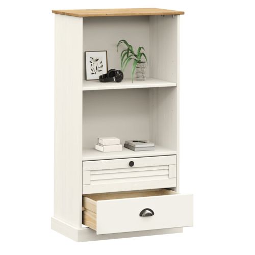 Етажерка за книги VIGO бяла 60x35x114,5 см бор масив