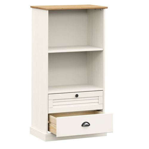 Етажерка за книги VIGO бяла 60x35x114,5 см бор масив
