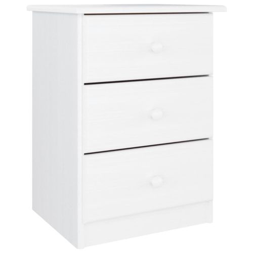 Нощно шкафче бяло ALTA 41x35x55,5 см бор масив