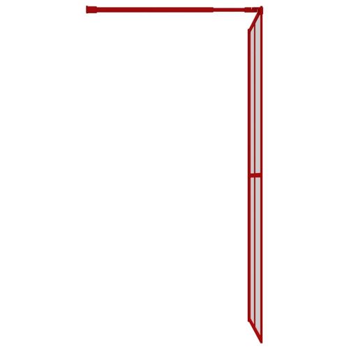 Стена за душ с прозрачно ESG стъкло, червена, 100x195 см
