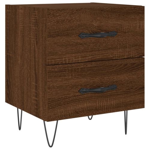 Нощно шкафче кафяв дъб 40x35x47,5 см инженерно дърво