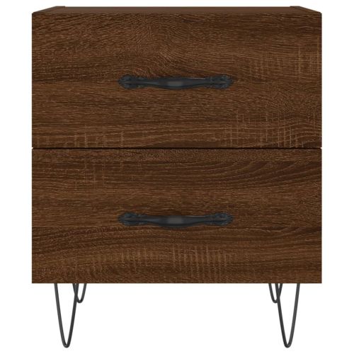 Нощно шкафче кафяв дъб 40x35x47,5 см инженерно дърво